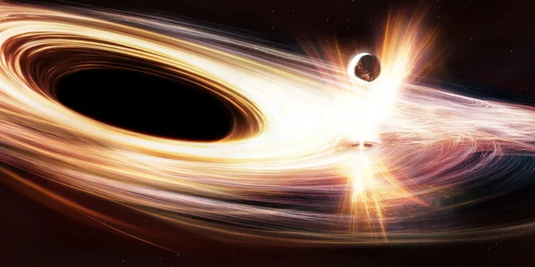 A giant black hole awakens with brilliant bursts of optical and x-ray light. Courtesy ESA.