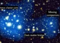 The distribution of dark matter (in blue) is overlayed on an image taken by Hyper Sprime-Cam on the Subaru Telescope. Credit: HyeongHan et al.