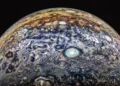 Image captured by Juno during its 66th perijove, then further processed with color enhancement by Gerald Eichstädt and Thomas Thomopoulos. NASA / JPL / SwRI / MSSS / Gerald Eichstädt / Thomas Thomopoulos CC BY 3.0
